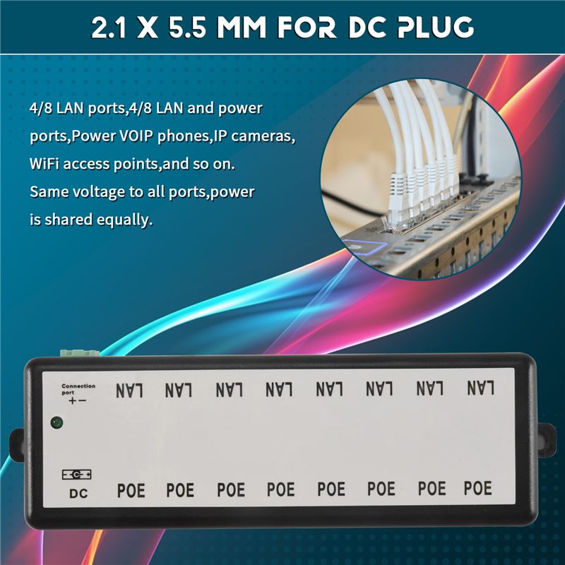 PHILE-8 Ports Poe Injector Poe - огляд і ціна Power Over Ethernet