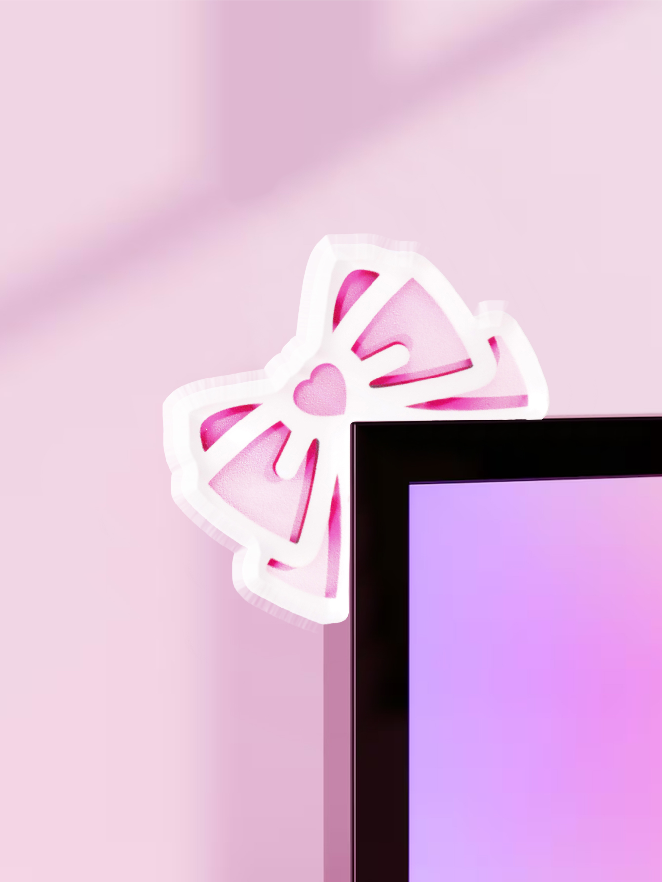 Kawaii Bow Monitor Decor Pink  - огляд і ціна Office Technologies